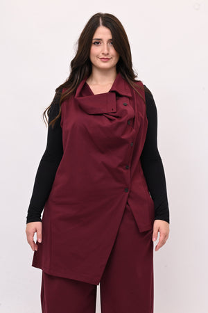 Completo gilet bottoni - Vino