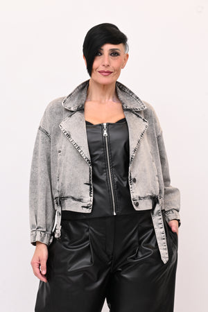 Bomber jeans - Nero marmorizzato