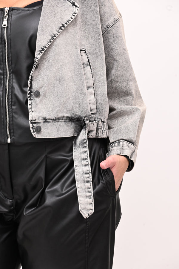 Bomber jeans - Nero marmorizzato