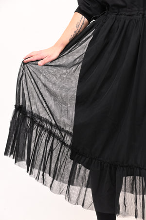 Abito cappuccio tulle - Nero