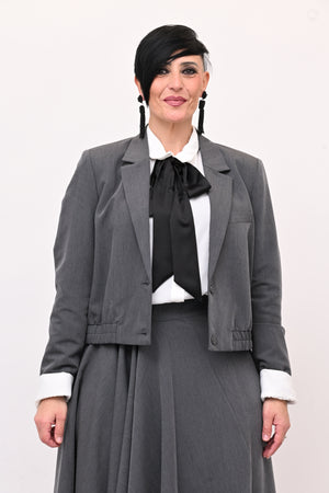 Giacca crop anni '80 - Grigio