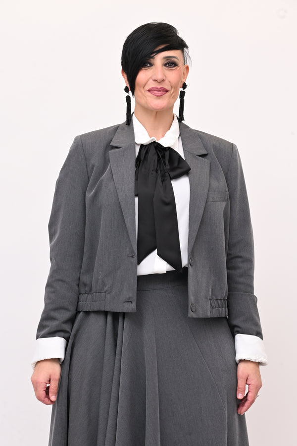 Giacca crop anni '80 - Grigio