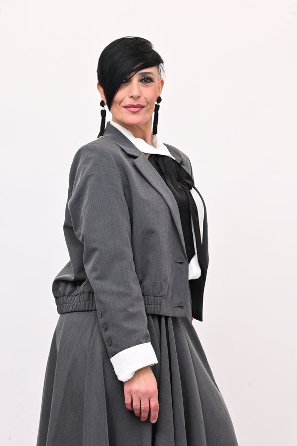 Giacca crop anni '80 - Grigio