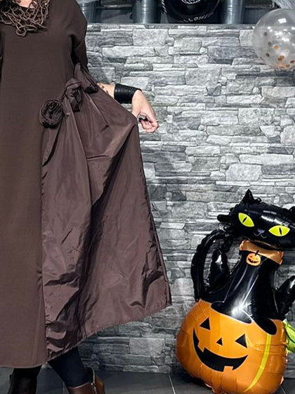 Abito fiore tafta - Moro