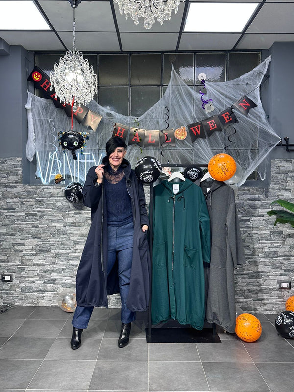 Maxi spolverino felpa - Blu