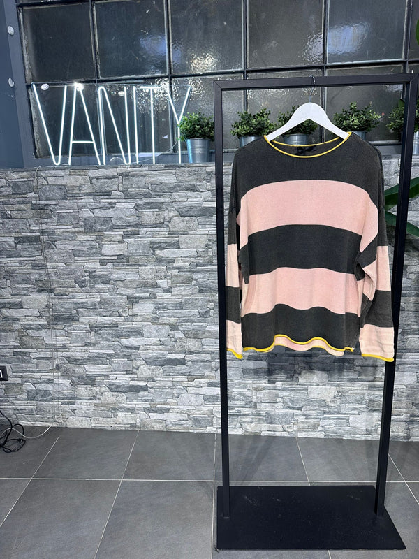 Pull maxirighe - Grigio