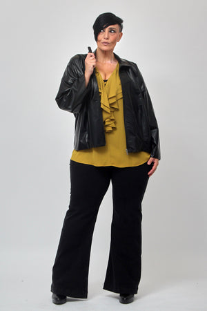 Bomber ecopelle zip - Nero