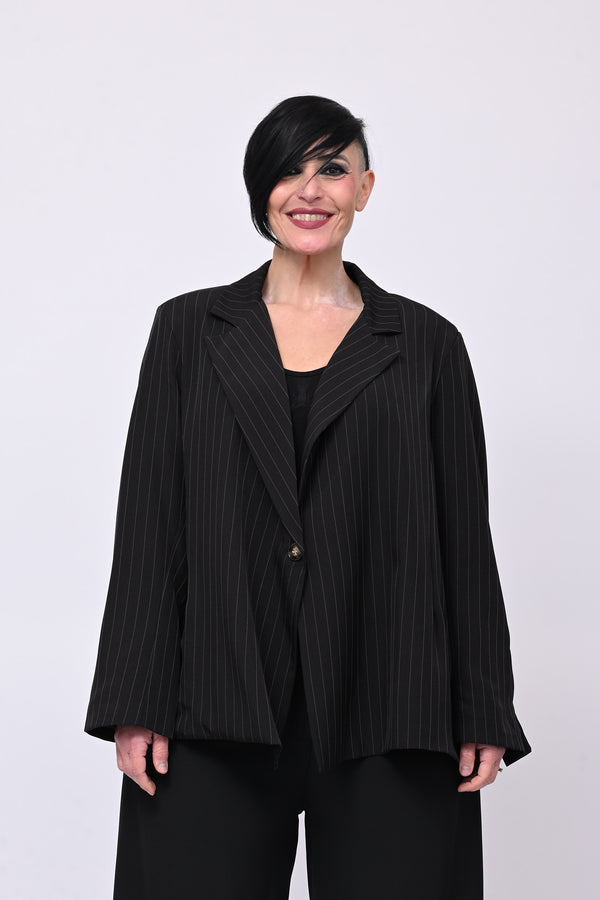 Giacca gessata fusciacca - Nero