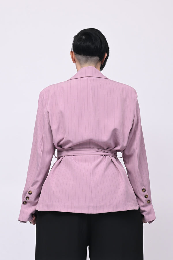 Giacca gessata fusciacca - Rosa