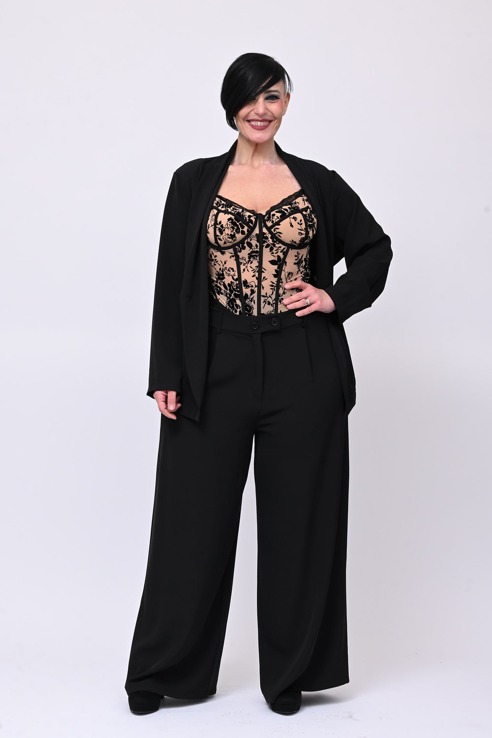 Corpetto effetto nude - Nero/Nude