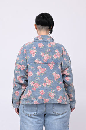 Giacca jeans fiori - Stampa fiori