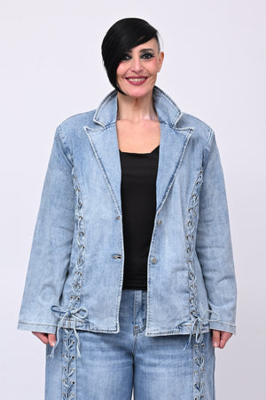 Giacca jeans lacci - Jeans chiaro