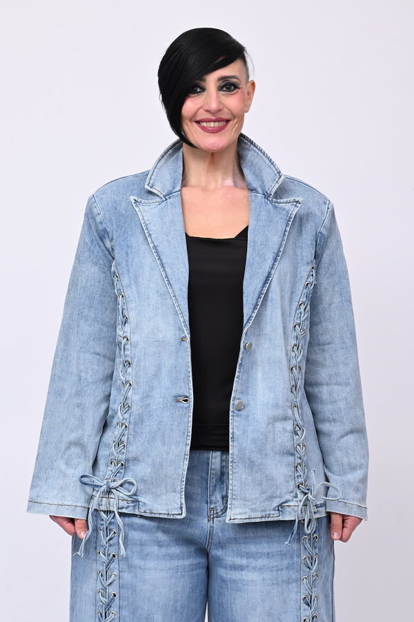 Giacca jeans lacci - Jeans chiaro