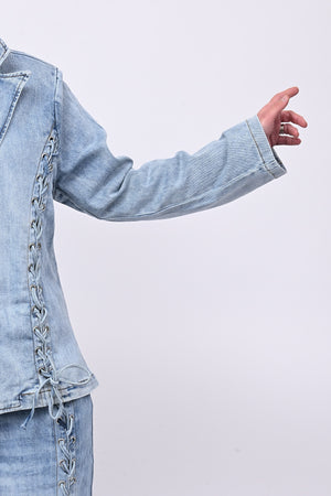 Giacca jeans lacci - Jeans chiaro