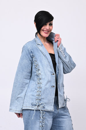 Giacca jeans lacci - Jeans chiaro