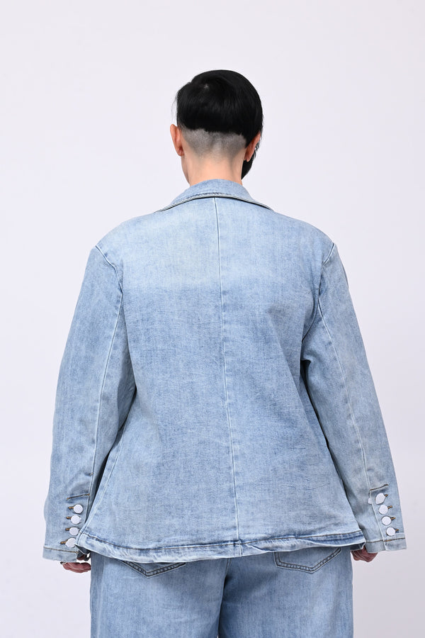 Giacca jeans lacci - Jeans chiaro