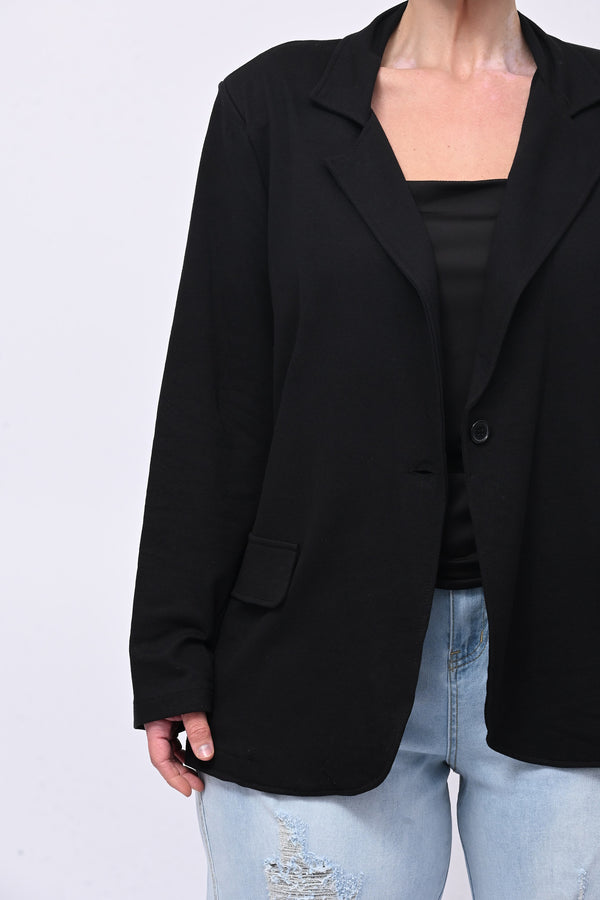 Giacca felpa tasche - Nero