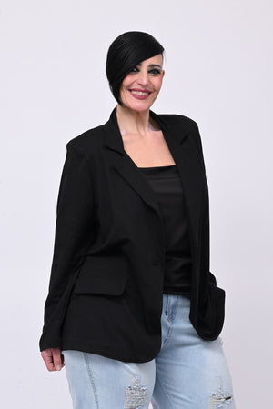 Giacca felpa tasche - Nero