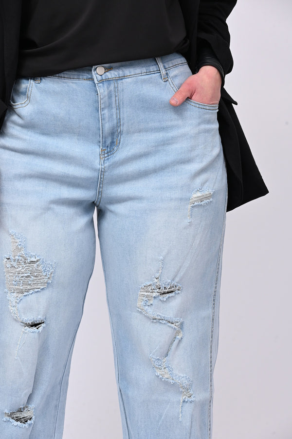 Jeans crop tagli - Jeans chiaro