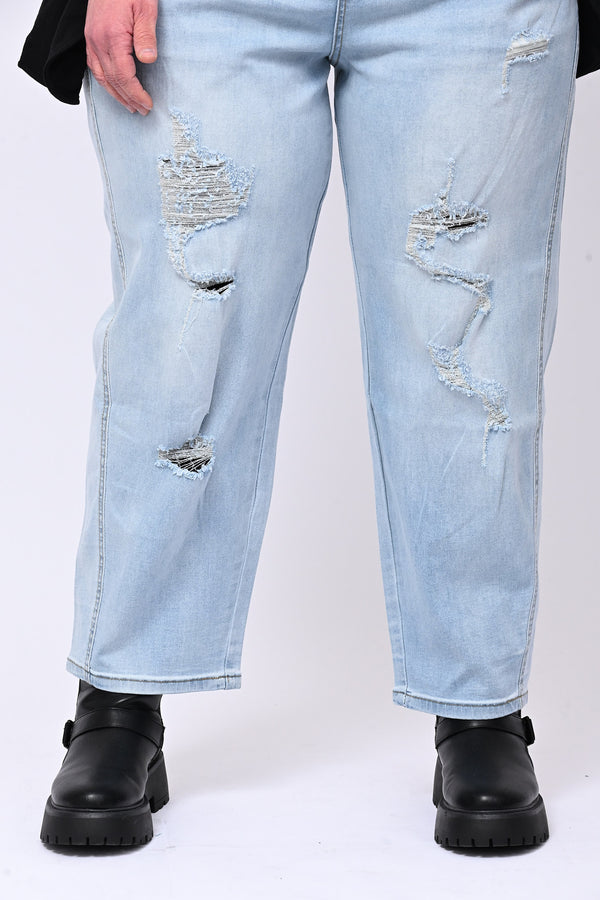 Jeans crop tagli - Jeans chiaro