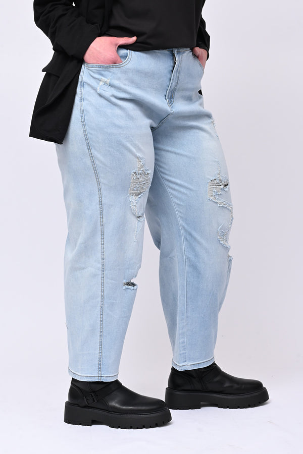 Jeans crop tagli - Jeans chiaro