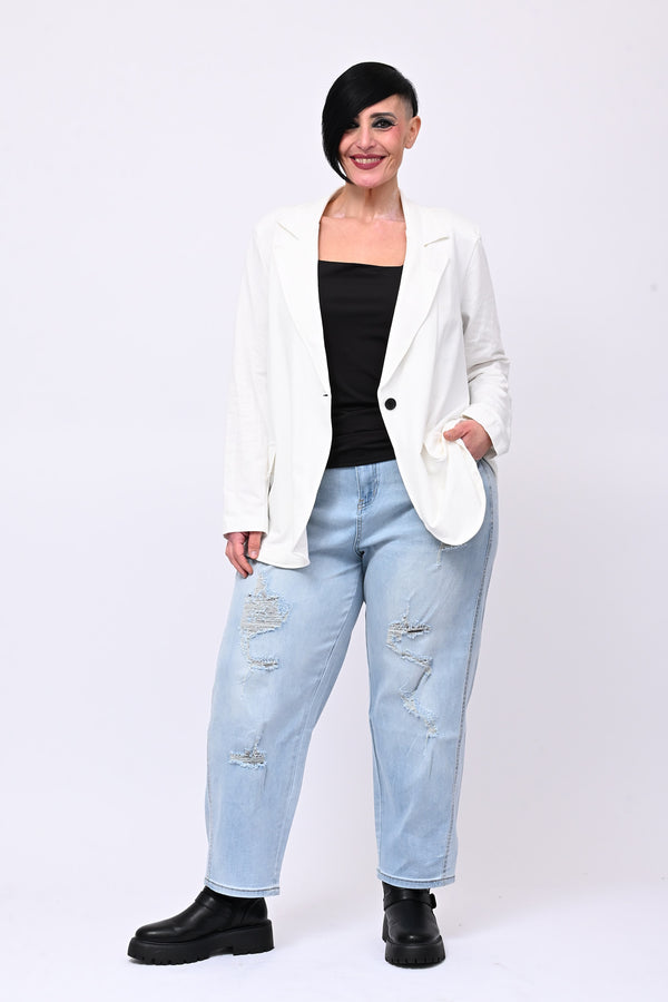 Giacca felpa tasche - Bianco