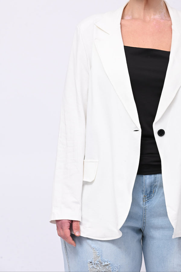 Giacca felpa tasche - Bianco