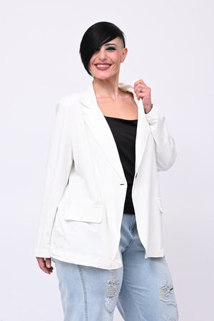 Giacca felpa tasche - Bianco