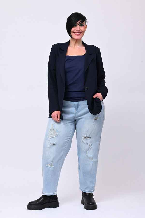 Giacca felpa tasche - Blu