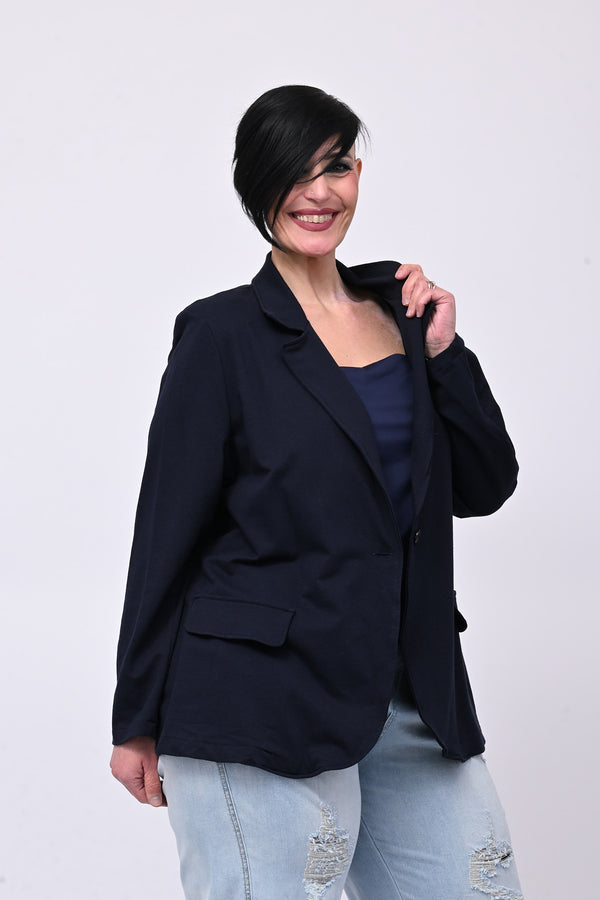 Giacca felpa tasche - Blu