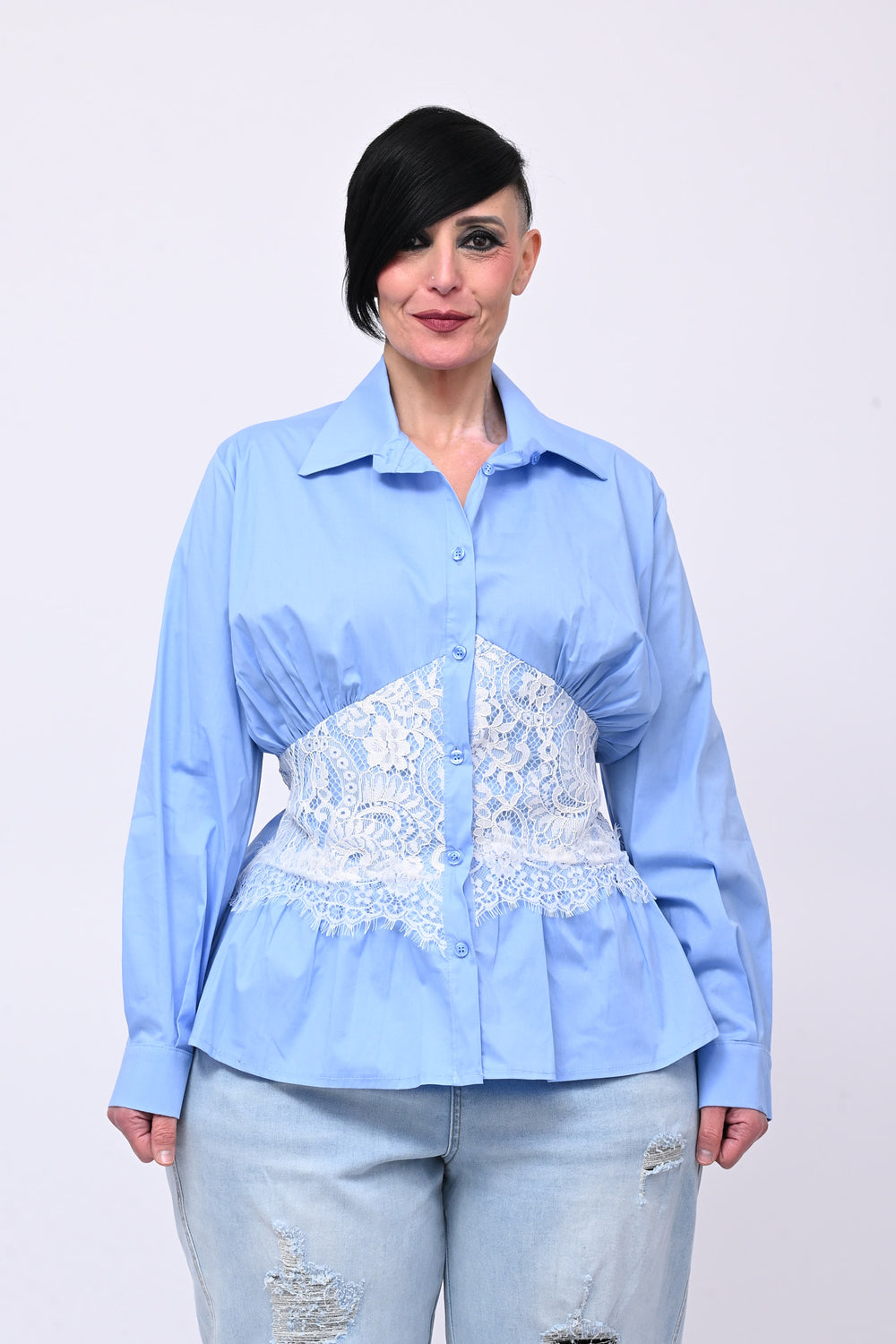 Camicia bustino pizzo - Oxford