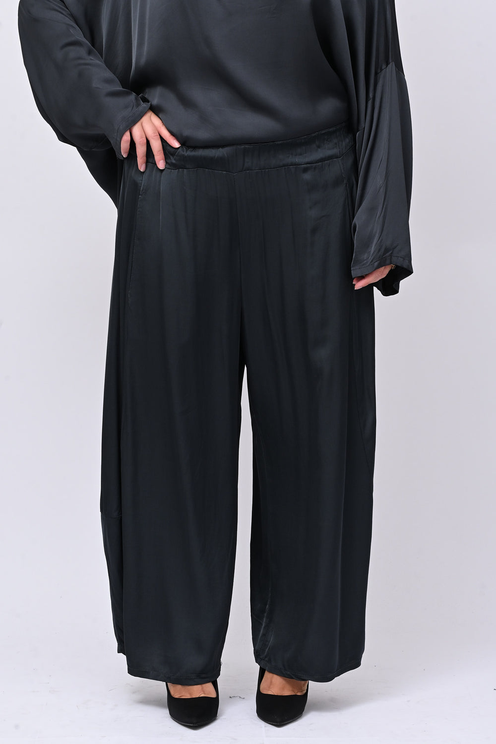 Pantalone raso baloon - Piombo