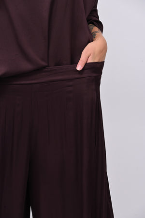 Pantalone raso baloon - Melanzana