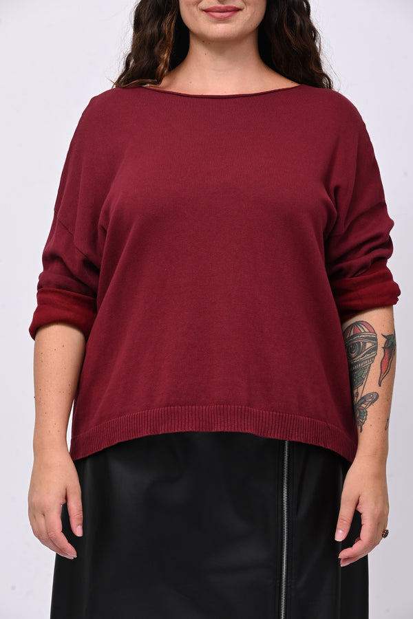 Pull basico scollo barca - Vino