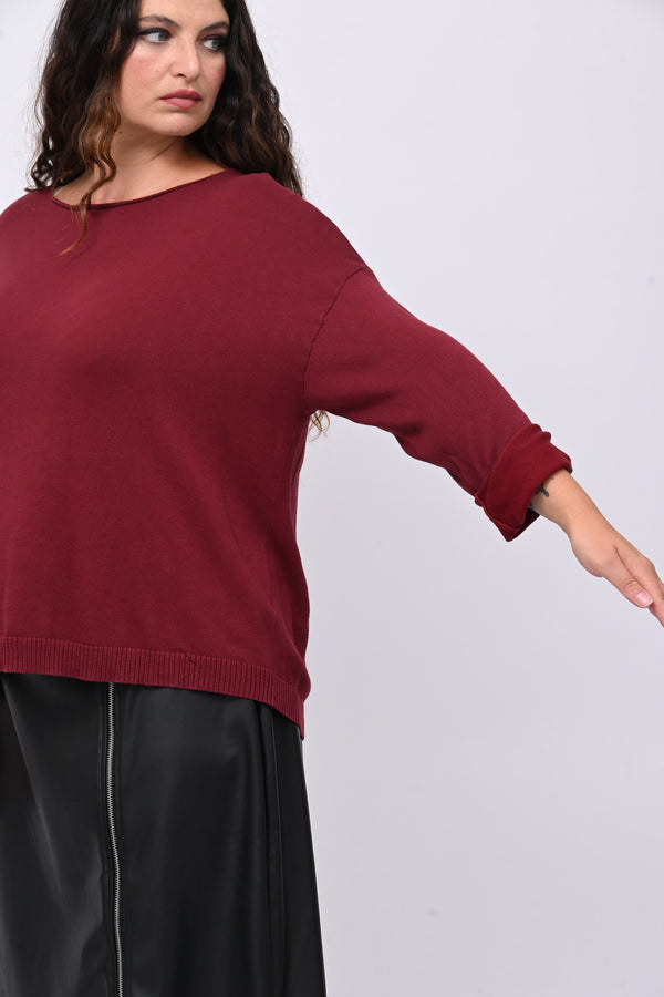 Pull basico scollo barca - Vino