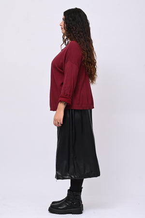 Pull basico scollo barca - Vino