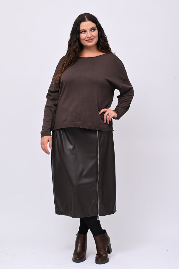 Pull basico scollo barca - Moro