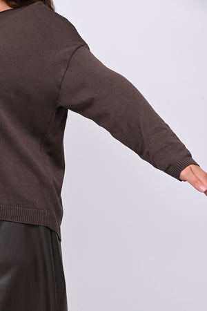 Pull basico scollo barca - Moro