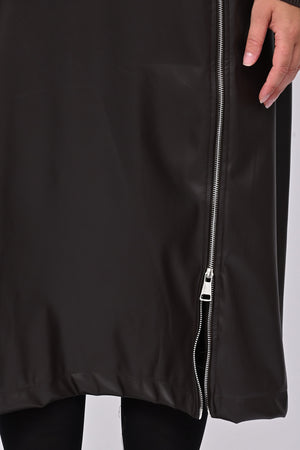 Gonna ecopelle zip - Moro