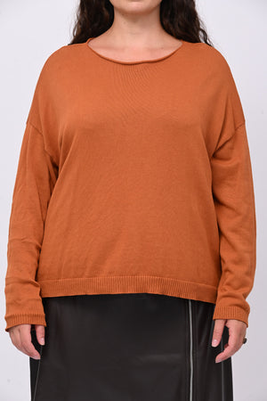 Pull basico scollo barca - Ruggine