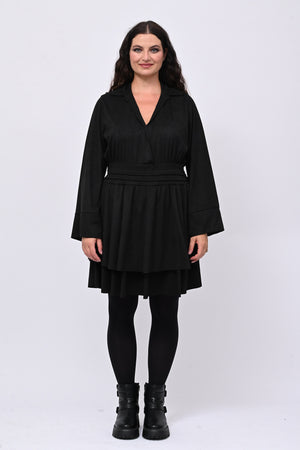 Abito incrocio suede - Nero