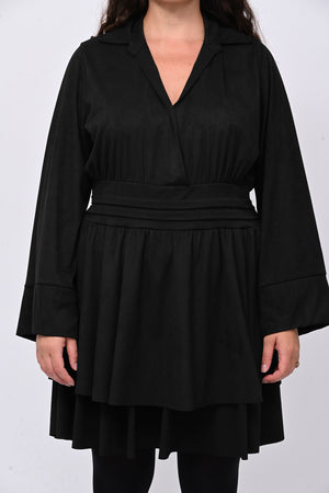 Abito incrocio suede - Nero