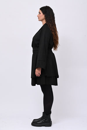 Abito incrocio suede - Nero