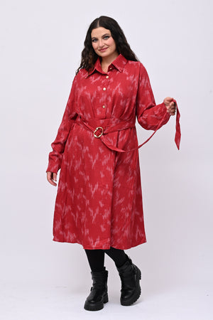 Abito chemisier lurex - Rosso