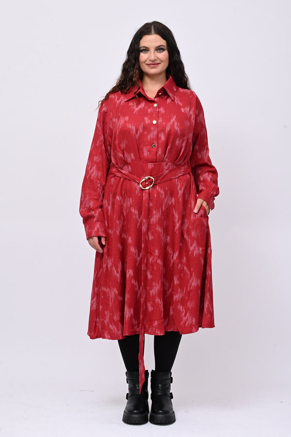 Abito chemisier lurex - Rosso