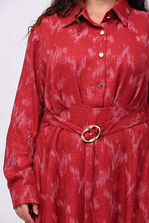 Abito chemisier lurex - Rosso