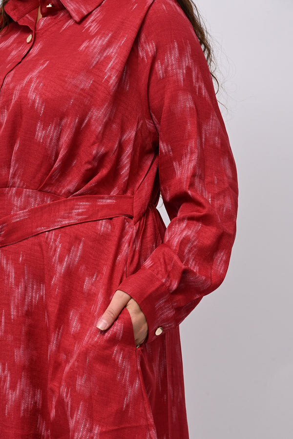 Abito chemisier lurex - Rosso