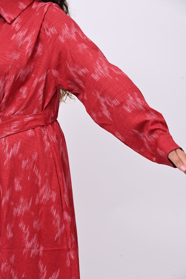 Abito chemisier lurex - Rosso