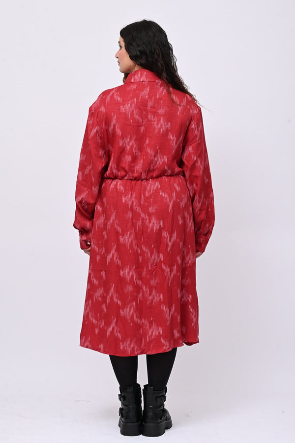 Abito chemisier lurex - Rosso