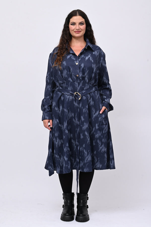 Abito chemisier lurex - Blu